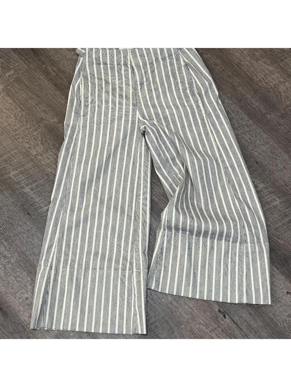 PILCRO Striped Wide-Leg Cropped Pants